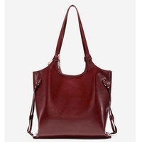 Tas Wanita Bergaya dengan Tali Selempang yang Dapat Disesuaikan, Terbuat dari Bahan PU Mengkilap yang Dapat Disesuaikan, Dengan Dua Kancing, Bordir yang Tahan Lama, dan Cocok untuk Penggunaan Sehari-hari.