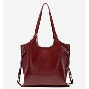 Customizable Webbing Glossy Leather Tote Adjustable Strap Daily Matching Stylish Women's Bag - Product Image 5