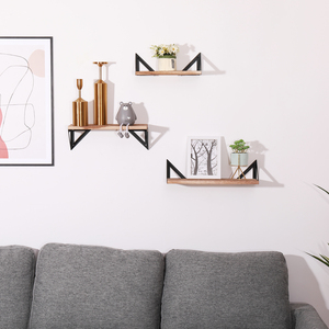 Floating <b>Shelves</b> Set Of 3 Wall Mounted With Brackets For Bedroom Living Room <b>Kitchen</b> Bathroom - Product Image 1