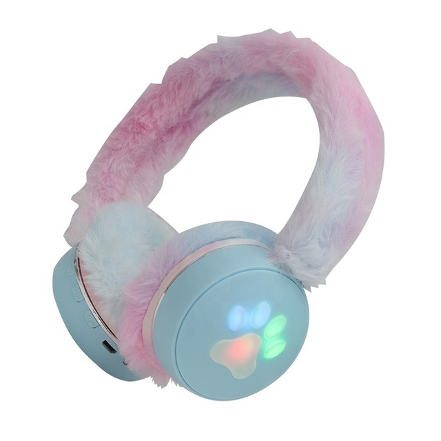 2022 New Cute Colorful Plush Earphones Headphones Headsets With Mic Listening Noise Cancelling Wireless Headphones