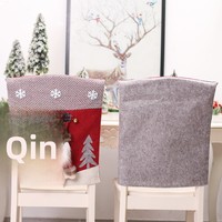 Décorations de Noël, housse de chaise en tissu universelle pour chaises de restaurant et d'hôtel, vente en gros festive, Père Noël, bonhomme de neige