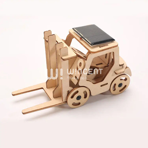 <span class=keywords><strong>Puzzle</strong></span> in Legno di Carrello Elevatore, <span class=keywords><strong>Auto</strong></span> Giocattolo in Miniatura a Energia Solare - Product Image 2