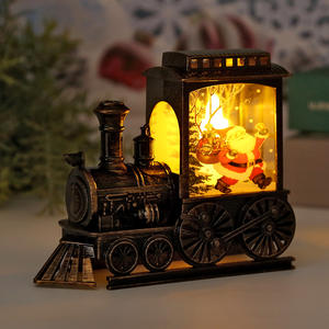 Lanterne LED vintage en forme de <span class=keywords><strong>petit</strong></span> <span class=keywords><strong>train</strong></span>, écologique, décoration de Noël, lampe à huile en plastique, ornements d'arbre, chandelier - 005 - Product Image 4