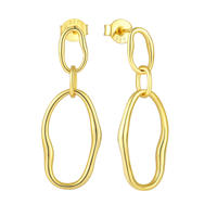 Boucles d'oreilles pendantes à maillons ovales en argent sterling QX S925, gravure laser personnalisée, fabricant de bijoux en gros, OEM ODM