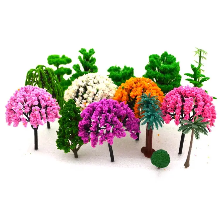 Jouets de noël en gros modèle arbres miniatures pour maison poupée petite figurine en résine dessin animé 3d kawaii paysage ornements de jardin