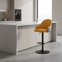 Tabourets de bar pivotants modernes en similicuir PU avec hauteur réglable, chaises de bar rembourrées pour restaurants, hôtels et commerces