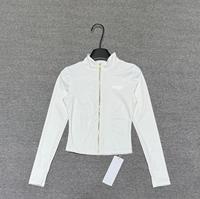 Veste de sport respirante pour femmes adultes, coupe ajustée, col montant, fermeture éclair dorée, trous pour les pouces, manches longues, spandex/polyester, pour l'extérieur