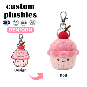 Llavero de Peluche Personalizado al por Mayor, Llavero de Postre Relleno OEM, Llavero de Comida Súper Suave de Algodón PP, Regalo para Fiestas de Cumpleaños - Product Image 1