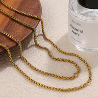 Nouvelle Chaîne Hip-Hop Torsadée en Acier Inoxydable Style Européen et Américain, Chaîne de Singapour Polyvalente Plaqué Or 18K, Collier DIY