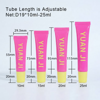 Tube cosmétique en plastique dégradé mat givré coloré de 10g 15g en gros, avec bouchon à vis, pour baume à lèvres, gloss et soins des lèvres