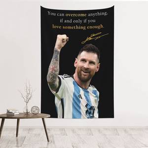 Sports Football Coupe de Football <span class=keywords><strong>Tapisserie</strong></span> Leo Messi Champion Affiches Murales Personnalisé Équipe Sportive Logo Tenture Décoration pour Chambre - Product Image 4