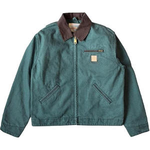 Jaket Denim Kanvas Katun Kerja Pria Vintage Tebal Dicuci dengan Bordir Kustom OEM ODM untuk Pria - Product Image 5