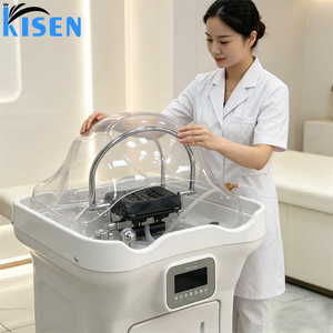 KISEN Bac à shampoing professionnel mobile pour lavage de cheveux, avec cuve de spa réglable, réservoir, chauffage et poignée, pour salon de beauté - Product Image 2