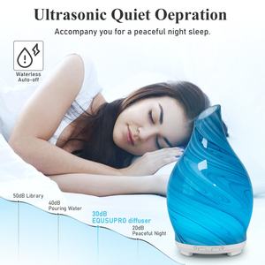 <span class=keywords><strong>Difusor</strong></span> <span class=keywords><strong>de</strong></span> aroma eléctrico <span class=keywords><strong>de</strong></span> vidrio <span class=keywords><strong>de</strong></span> onda azul al por mayor clásico para aceite esencial con 7 luces LED - Product Image 4