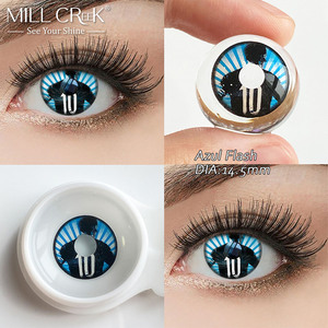 Lentes de Contacto de Color <span class=keywords><strong>Azul</strong></span> Brillante de 14.5mm, Acabado Brillante de Alta Cobertura para Maquillaje Diario, Pedido al por Mayor para Fiestas, Directo de Fábrica - Product Image 4