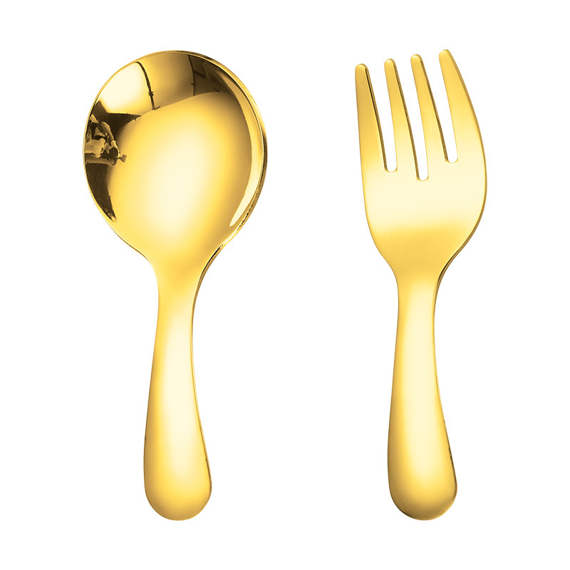 Baroni Home Set 3 pz Posate per Bambini in Acciaio Inox, Posate con Manico Ergonomico, Lavabili in Lavastoviglie, Forchetta, Coltello, Cucchiaio, Tema Orsacchiotto