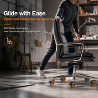 Roulettes de chaise de bureau OEM en gros, transparentes, disponibles en 7 couleurs, avec double roue silencieuse et tige pivotante
