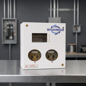 2 <b>Socket</b> + 1 TPN Industrial Distribution Box Metal Enclosure Model KK48 30/3Amp Outdoor/Indoor Use - Product Image 4
