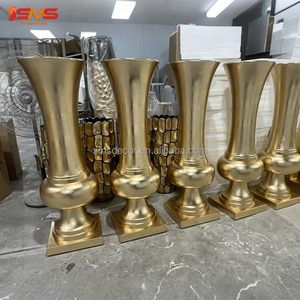 Jarrón Alto de Fibra de Vidrio Blanco <span class=keywords><strong>SMS</strong></span> para Decoración de Bodas, Centros de Mesa, Soporte para Jarrón de Flores Tipo Trompeta para Decoración de Pasillos de Boda - Product Image 4