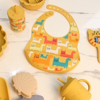 PAISEN Silicone Chat Assiette Bol Bavoir Tasse Vaisselle Ensemble Enfants Dentition Jouets À Manger Silicone Bébé Vaisselle Alimentation Ensemble Bébé Produits