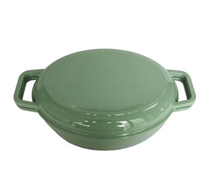 Casserole en <span class=keywords><strong>fonte</strong></span> 2 en 1, pot à soupe, four hollandais émaillé en <span class=keywords><strong>fonte</strong></span> avec couvercle grill - Product Image 6