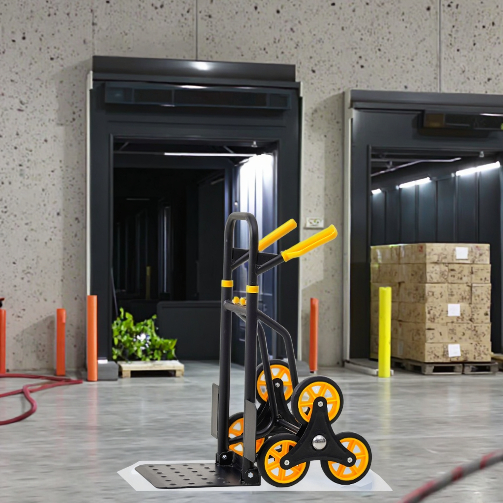 300KG Capacity Heavy-Duty Stair Climber Trolley for Carrying Goods Hand-Pulled 6 Wheels Portable Foldable Stair Climber