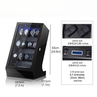 Eonluxe Boîte de rangement et de présentation pour montres mécaniques à remontage automatique, 12 emplacements, avec éclairage LED