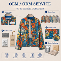 Fournisseur en gros OEM ODM – Manteau matelassé coupe-vent d'hiver pour femme, imprimé floral vintage, col montant, logo personnalisé, faible MOQ