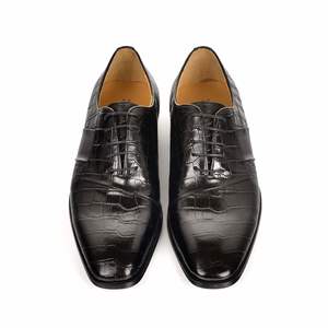 Formal Men's Embossed Calfskin Leather <b>Shoes</b> Handcrafted Design <b>Height</b> <b>Increasing</b> Lace-Up Pointed Toe Breathable Waterproof - Product Image 2