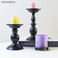 Bougeoir en fer forgé noir sur mesure, style américain, pour dîner aux chandelles, ornements décoratifs, bougeoir sur table