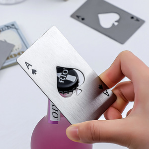 Stainless Steel Bottle Opener Ace Of Spades Card Shape Multi Purpose Beer Cap Opener For Bottles - Product Image 1