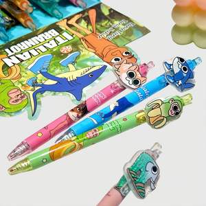 สติกเกอร์ลายภูเขาและท้องทะเลสไตล์คลาสสิกกล่องปริศนาปากกาการ์ตูนหลายอันดันปากกาของเล่นสีดำทันสมัยขนาด0.5มม. - Product Image 2