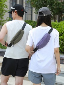 Waterproof Casual Lightweight Nylon Fanny Pack Waist/<b>Crossbody</b> <b>Bag</b> with 3 Zippered Pockets for Travel Walking Running Cycling - Product Image 5