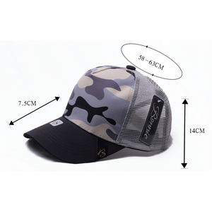 Gorra de Camionero de Camuflaje, Tela de Malla Transpirable, Gorra de 6 Paneles, Protección Solar Táctica para Exteriores, Adulto, 58-63 cm - Product Image 1