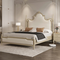 Meubles de chambre à coucher français lit king size cadre en bois de luxe style européen dernier cri lit double queen size lit à dossier design