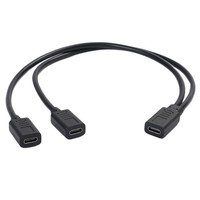 Cable adaptador hembra tipo C a doble hembra tipo C de 30 cm |   Hub USB C |   Salida de Corriente Continua |   Divisor de 5V 3A 15W |   Carga dos dispositivos |   Sin Datos