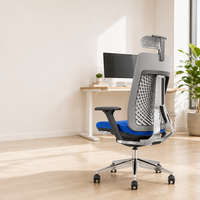 Échantillon Gratuit - Chaise de Bureau Exécutive Contemporaine avec Accoudoirs, Réglable en Hauteur, Inclinable, Pivotante, Base en Aluminium, Garantie 5 Ans - Silla Oficina