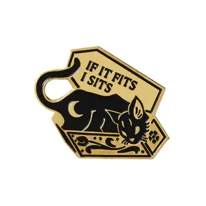 Couples Accessories Cartoon Cute Cat Enamel Pins Wholesale Yoga Cat Trend Brooch Pins for Hats Metal Badges Custom