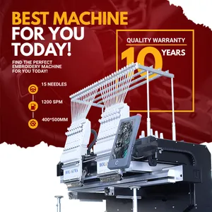 Financing !!!10 years Motors Warranty! HoliHope HOLiAUMA Factory computerized 3D hat t-shirt embroidery machine 2 heads