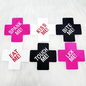 8cm Auto-Adhésif X Couvre-Mamelons X Noir Sexy <span class=keywords><strong>Rouge</strong></span> Crosscute Fille Sexy Couvre-Mamelons - Product Image 2
