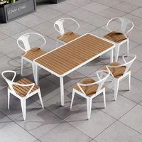 Ensembles de table et de chaises de restaurant de café en métal de meubles en plastique d'hôtel de conception moderne de forme rectangulaire