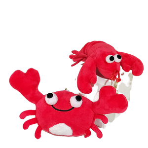 Mini jouet de homard en peluche personnalisé avec porte-clés poupée en peluche d'écrevisses mignonne jouet en peluche animal rempli de coton PP - Product Image 1