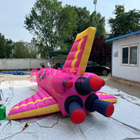 Ballon de bateau gonflable sur mesure, fusée gonflable rose et planètes