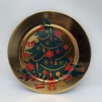 Assiette en plastique à motif de sapin de Noël et de flocon de neige, assiettes de présentation festives et ensemble d'assiettes décoratives, décoration de table de fête