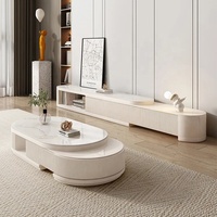 Table basse moderne de luxe légère en dalle de roche Salon de haut niveau Maison Table à thé rétractable Nouvelle table de salon italienne