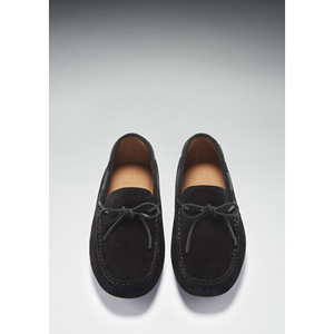 Mocassins à lacets, daim noir - Product Image 6