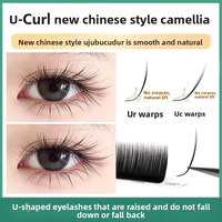 Faux cils U-Curl à racine unique, multi-choix, sans plis, racine ronde, 5 styles UJ UB UC UD UR, pour un volume rapide et des yeux charmants
