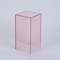 Boîte acrylique personnalisée anti-poussière de couleur vert bleu rose rouge pour le stockage des collections d'affichage