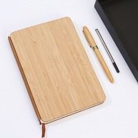 Ensemble cadeau de carnet à couverture rigide en bois écologique, logo personnalisé, impression sérigraphique, souvenir d'entreprise