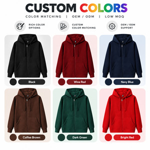 Custom Logo 450G Heavyweight Waffle Fleece Zip Up Hoodie Unisex Oversized Full <b>Zipper</b> <b>Sweatshirt</b> Wholesale OEM ODM - Product Image 3